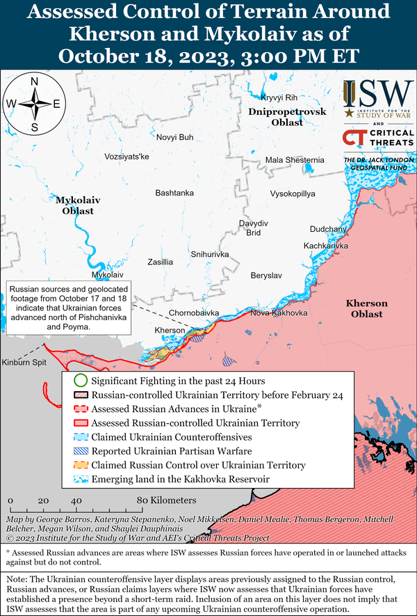 Kherson-Mykolaiv Battle Map Draft October 18,2023