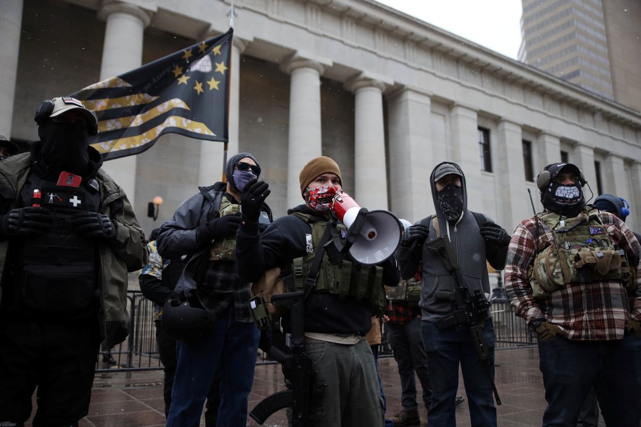 Парамілітарні трампісти, штат Огайо, фото MEGAN JELINGER/REUTERS