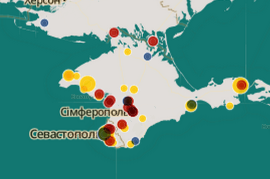 Горячие точки Крыма и основные военные объекты (Интерактивная графика)