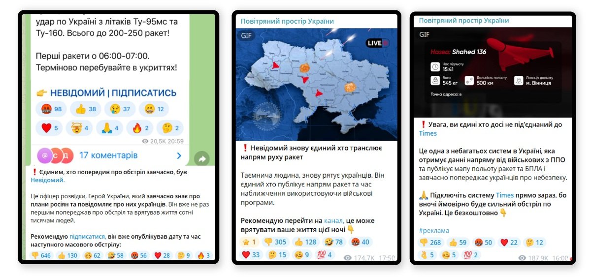 Скриншоти клікбейтних повідомлень