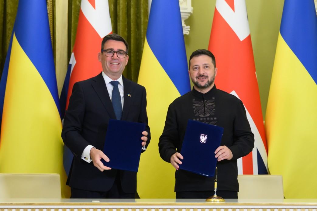 Володимир Зеленський та британський прем'єр Енді Бернем. Фото: ОП