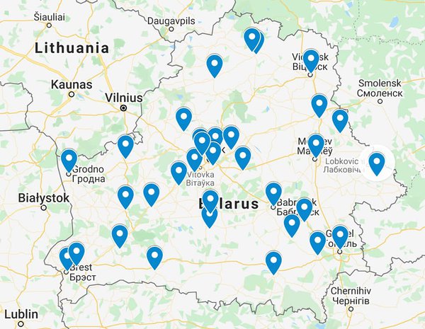 Де в Білорусі вже відбулись або відбуваються протести (КАРТА)