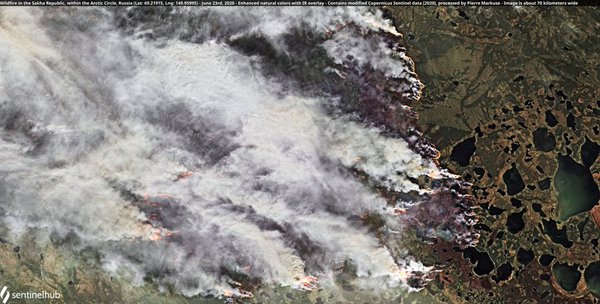 Супутникове фото дня: Колима продовжує горіти