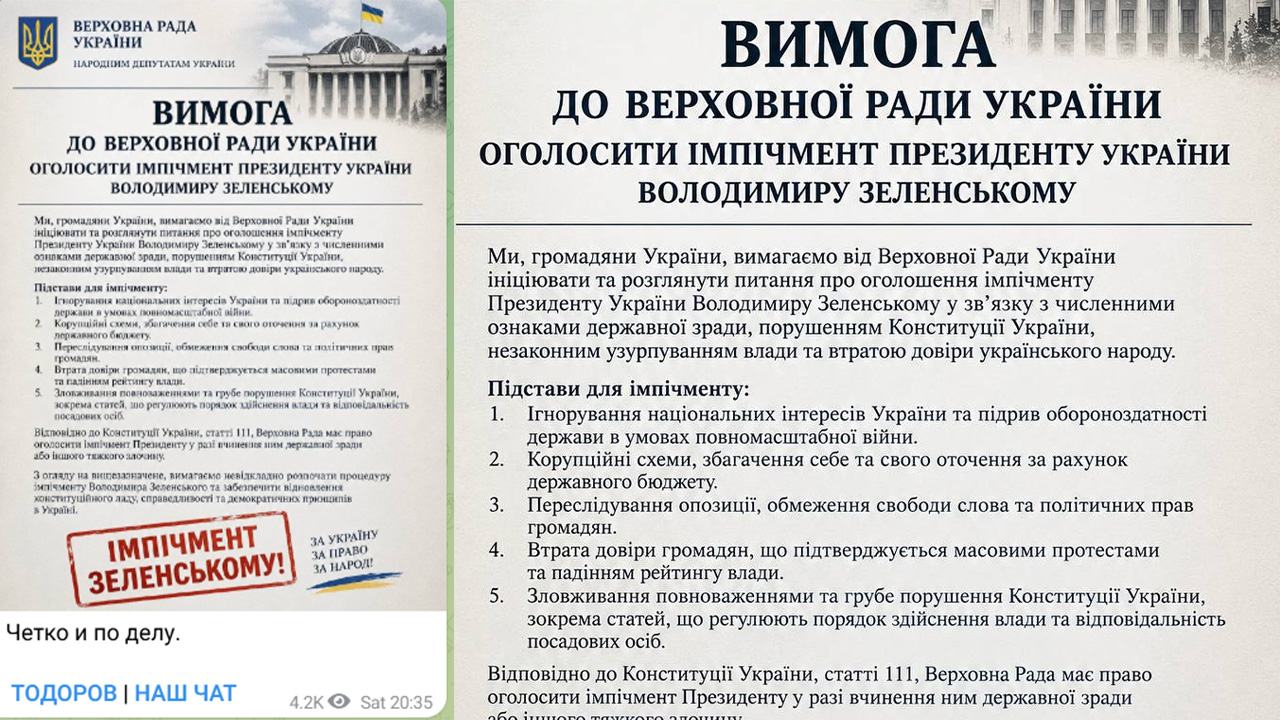 Скриншот вимог чергового Майдану, що планувався на 24 жовтня 2026 року