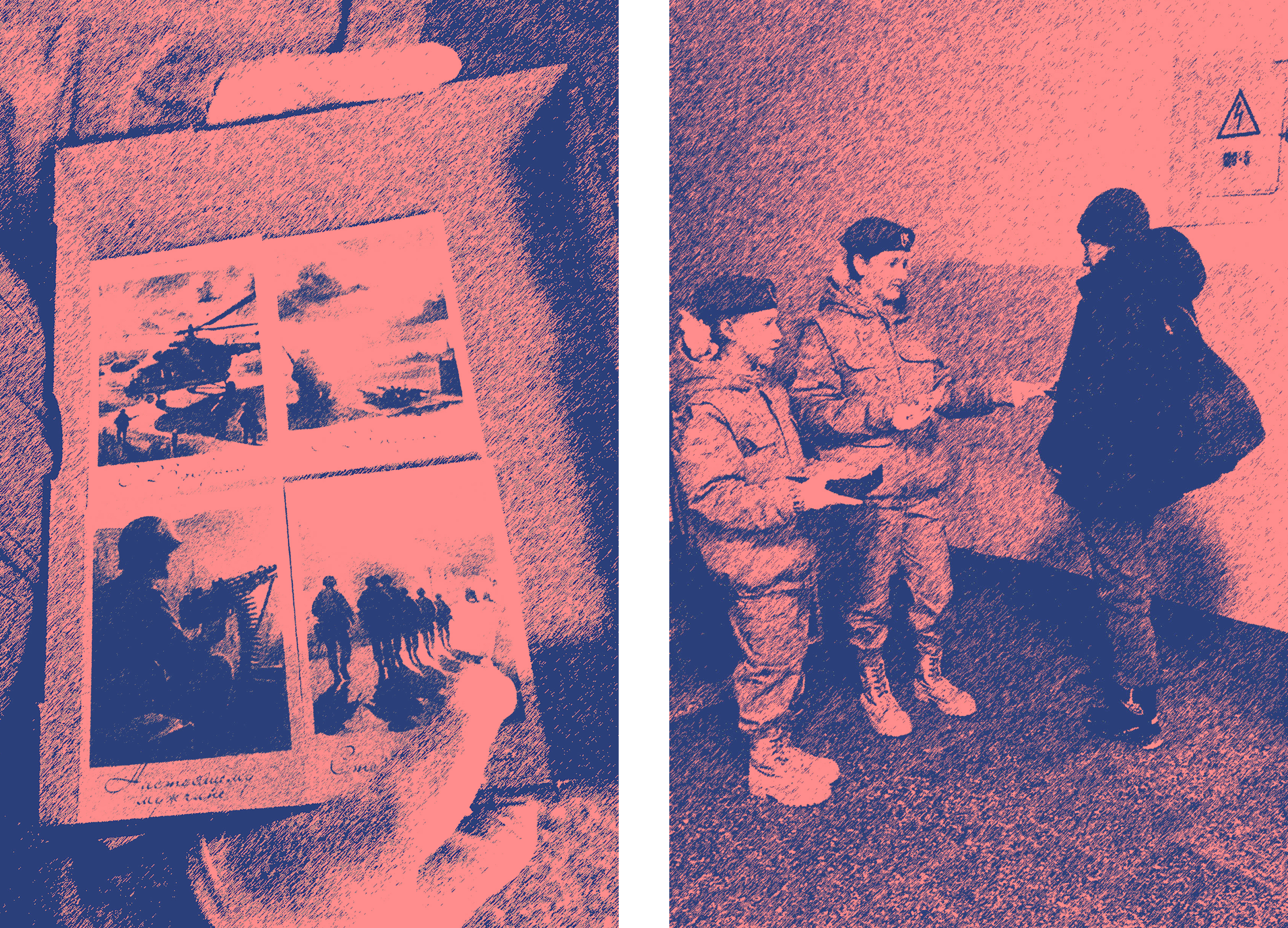 Школярки у камуфляжі вітають хлопців з днем радянської армії. Джерело: ВК. Ілюстрація NZZ