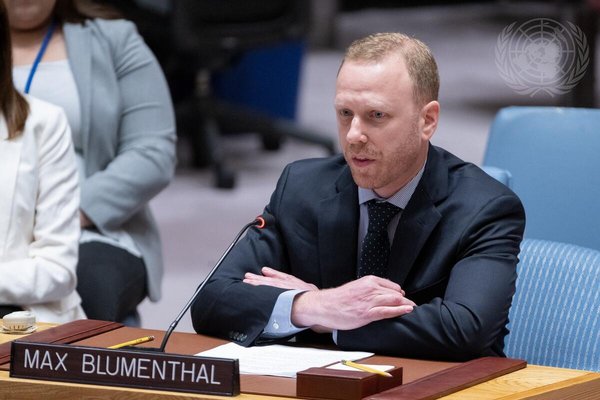 Макс Блюменталь захищає Росію в ООН. 29 вересня 2023 року. Фото: пресслужба ООН