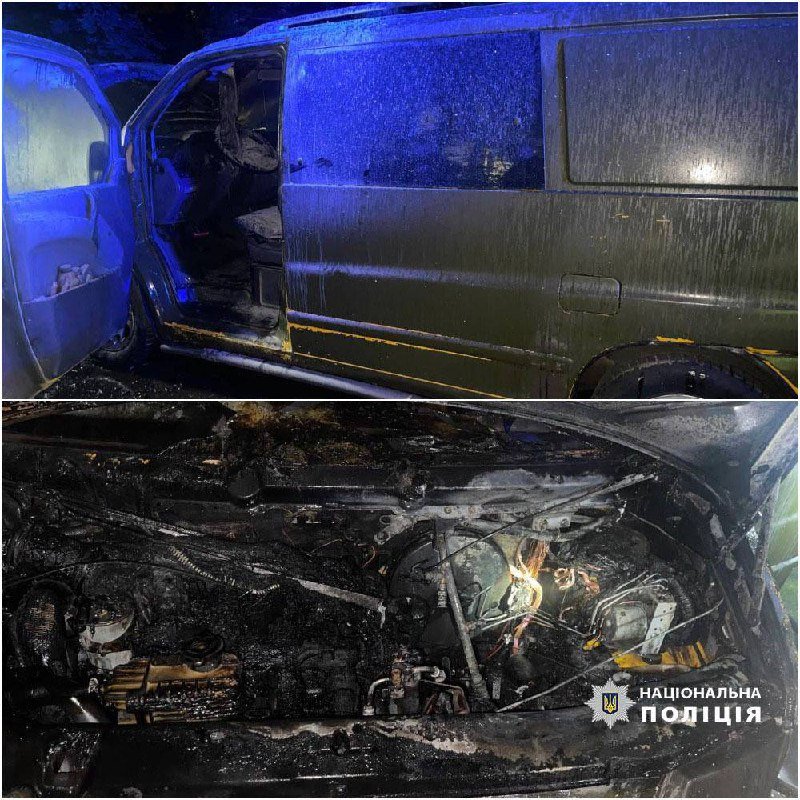 Спалені у Києві автівки військових