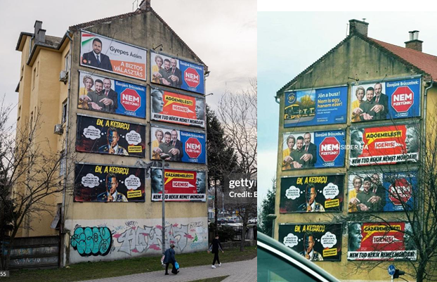 Еволюція кампанії. 1. Раціональна фаза (весна 2025-го) → «Україна — економічний ризик». 2. Персоналізація (літо 2025-го) → «Зеленський = угорська опозиція». 3. Емоційна ескалація (осінь 2025-го) → «Війна, страх, зовнішня загроза». 4. Дегуманізація (кінець 2025-го) → «Карикатури, приниження». 5. Фінальний меседж (2026-й) → «Україна забере ваші гроші», «Україна вас надурить». Центр стратегічних комунікацій SPRAVDI