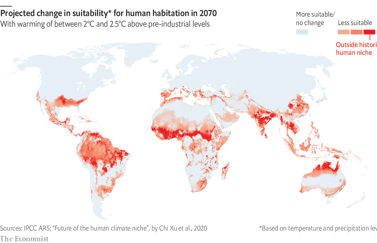Яскраво-червоним позначено зони де люди не зможуть жити