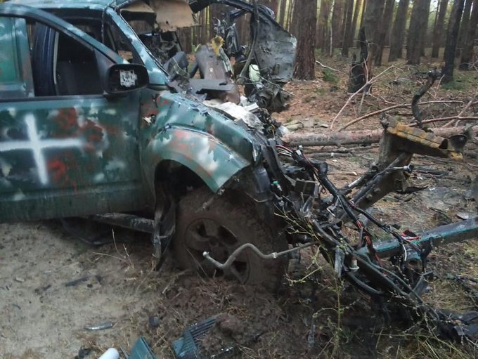 Автомобіль, у якому підірвався Олег Симороз. Фото з його сторінки у твіттері