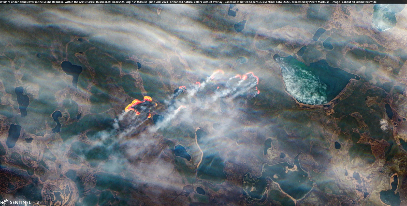 Пожежа в Якутії, 2 червня: фото Pierre Markuse, програма ЄС зі спостережень за Землею