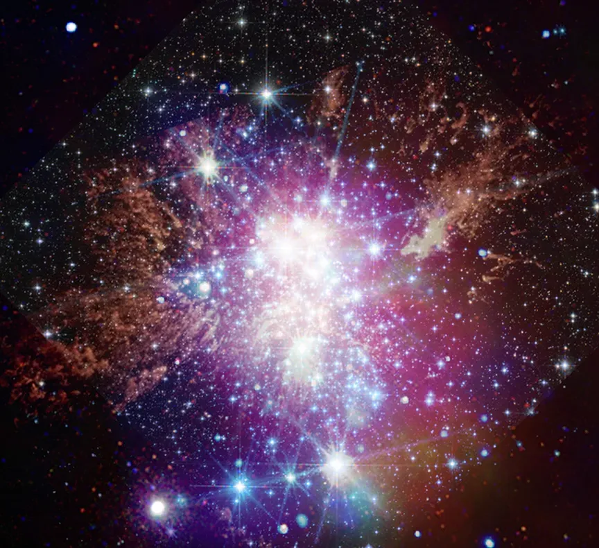 Рентгенівський знімок: NASA/CXC/SAO; Оптичний знімок: NASA/ESA/STScI; ІЧ-знімок: NASA/ESA/CSA/STScI
