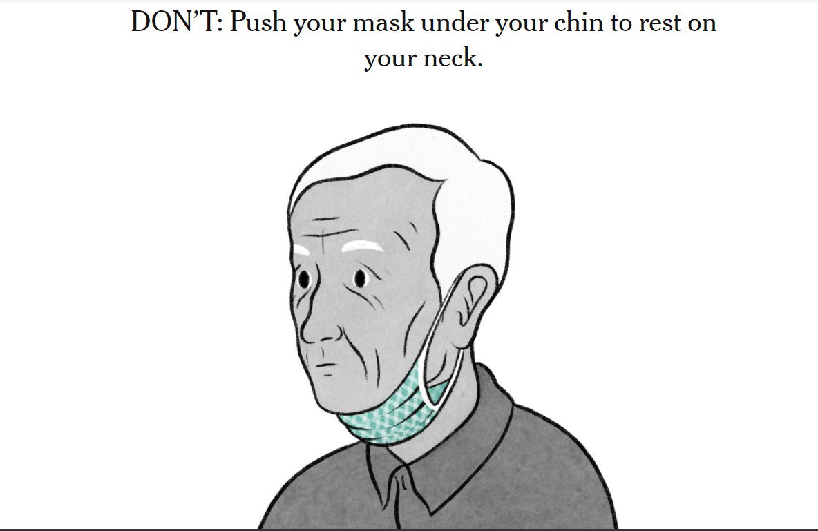 Якщо ж носити маску під підборіддям – ви навіть додаєте шари забруднення, коли потім в АТБ натягнете оце на себе. Краще зовсім зняти, поки вона непотрібна
