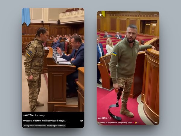 Російська пропаганда створює ШІ-відео з фейковими військовими у Верховній Раді