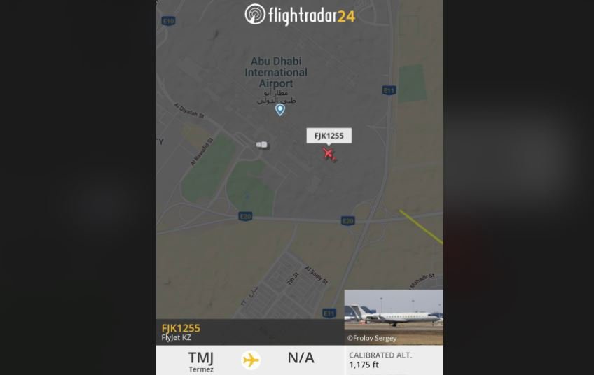 Скріншот з сайту Flight Radar