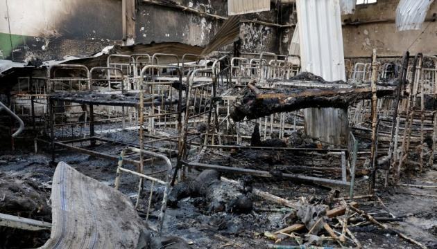 The prison facility in Olenivka where Ukrainian prisoners of war were held, after the terrorist attack carried out by the Russian occupiers. Photo: Reuters