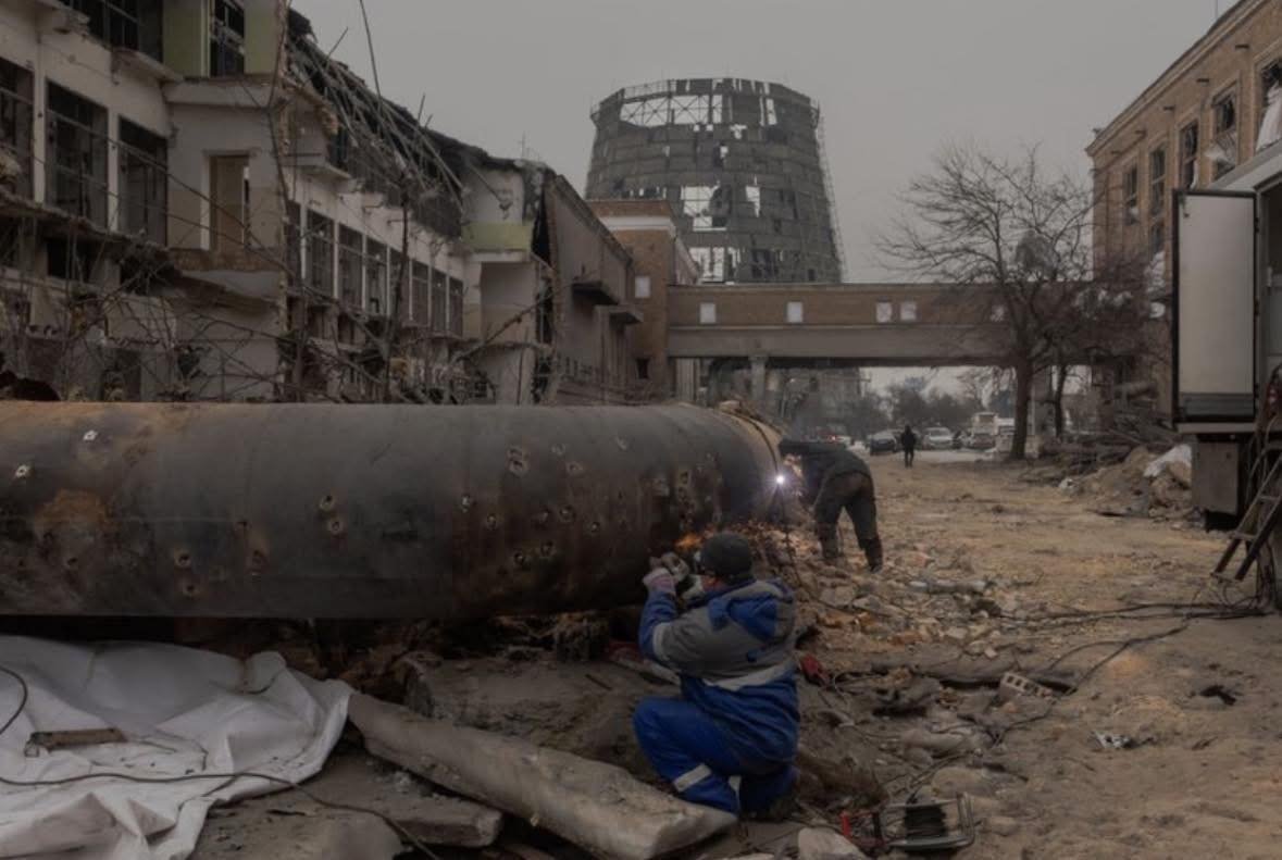 ТЕЦ-4 після обстрілу. Фото з фейсбук-сторінки Сергія Макогона