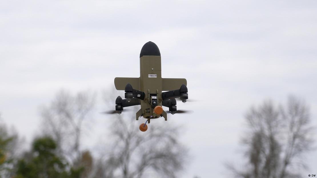 Дрон-перехоплювач Sting виробництва української компанії "Дикі шершні". Фото: DW