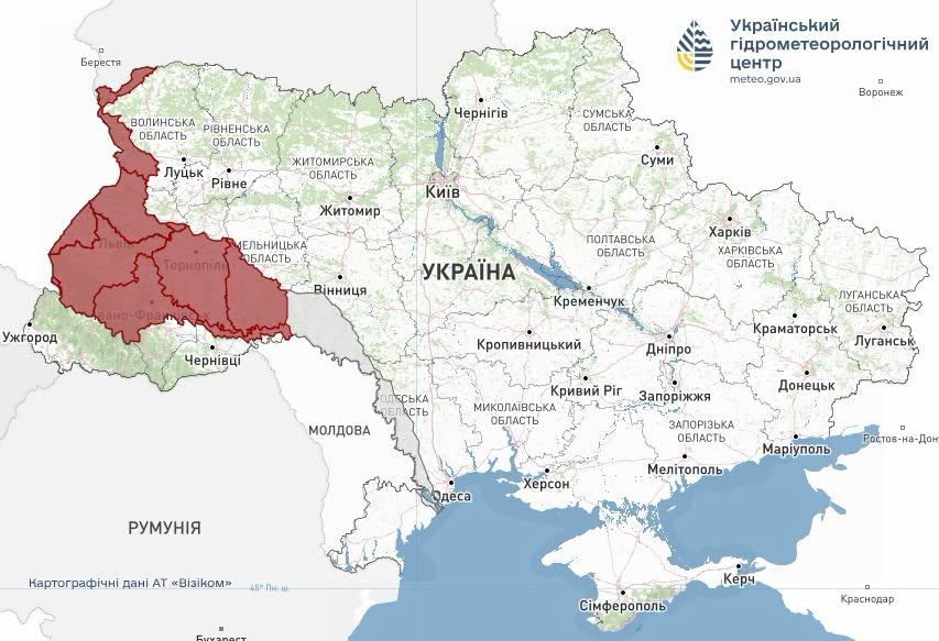 Карта: Гідрометцентр