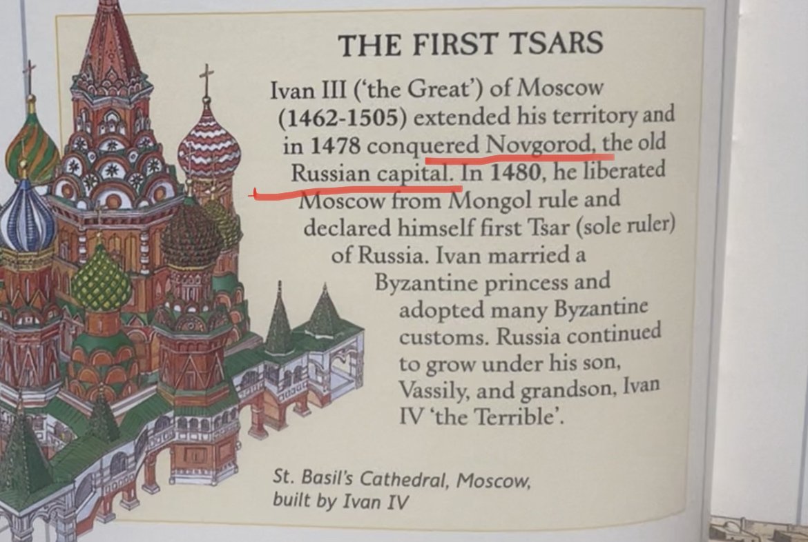 Usborne Timelines of World History refers to Novgorod as the “old capital of Russia”. When and where Novgorod was mentioned as capital apart from Russian propaganda? Even Nestor the Chronicler, who made up some facts, never called Novgorod a capital