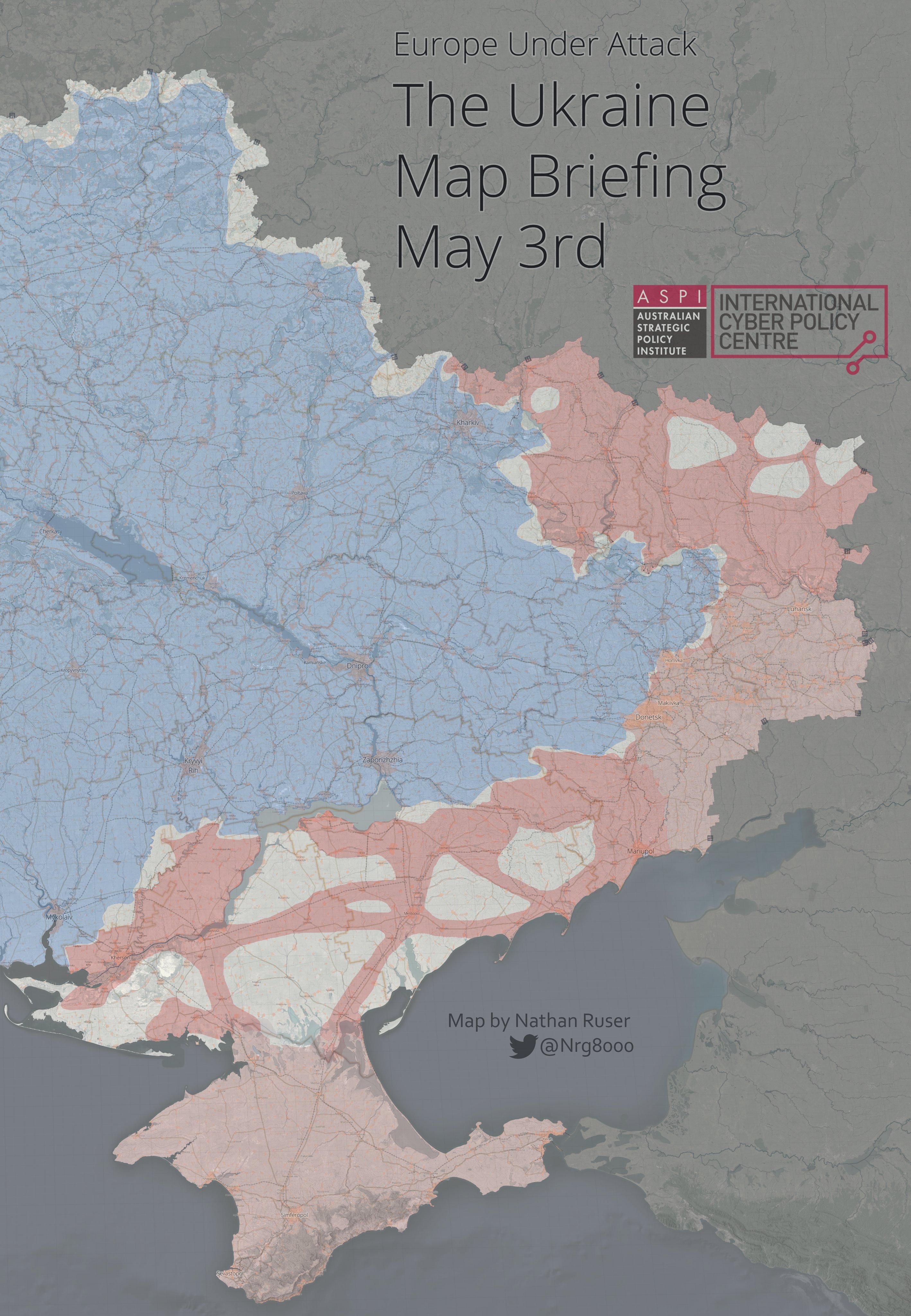 Карта воєнних дій в Україні станом на 3 травня