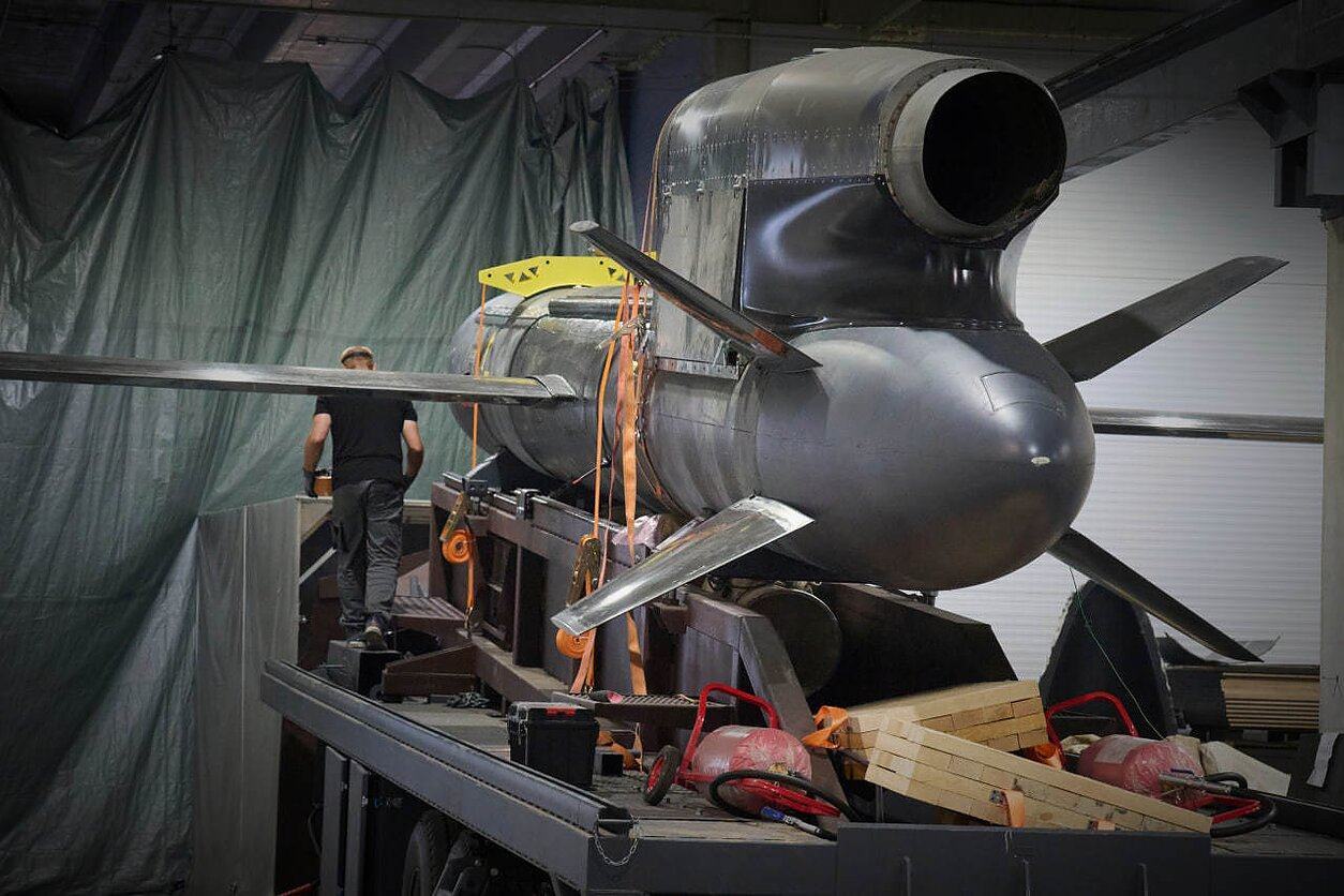 The FP-5 Flamingo cruise missile during production. Photo: AP