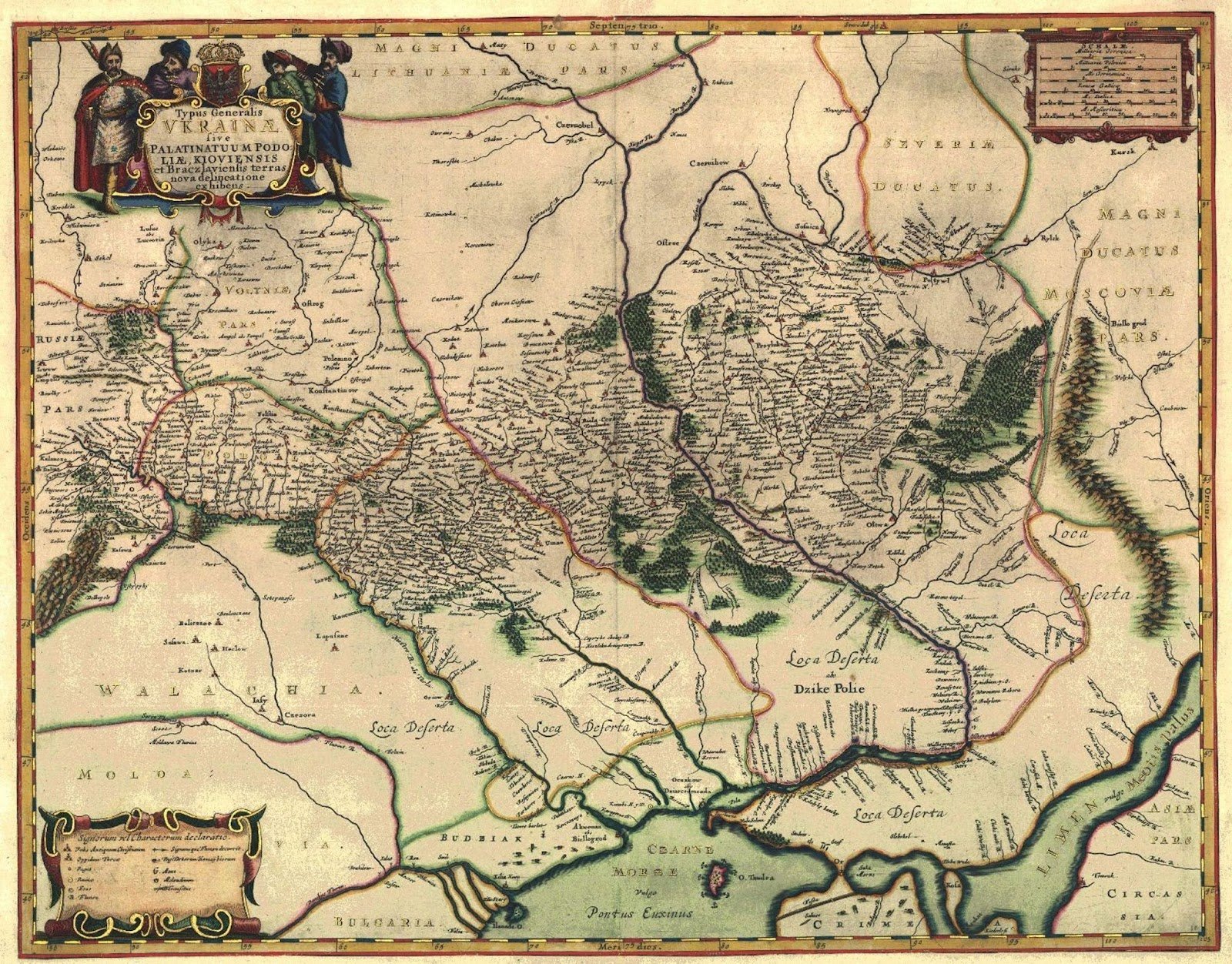 Typus Generalis Ukraina, Wilhelm Hondius, 1649.