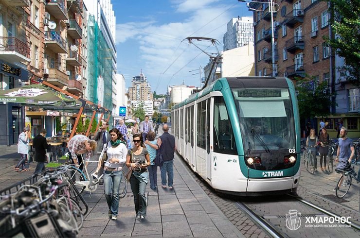Візуалізація трамвайної лінії на вулиці Шота Руставелі