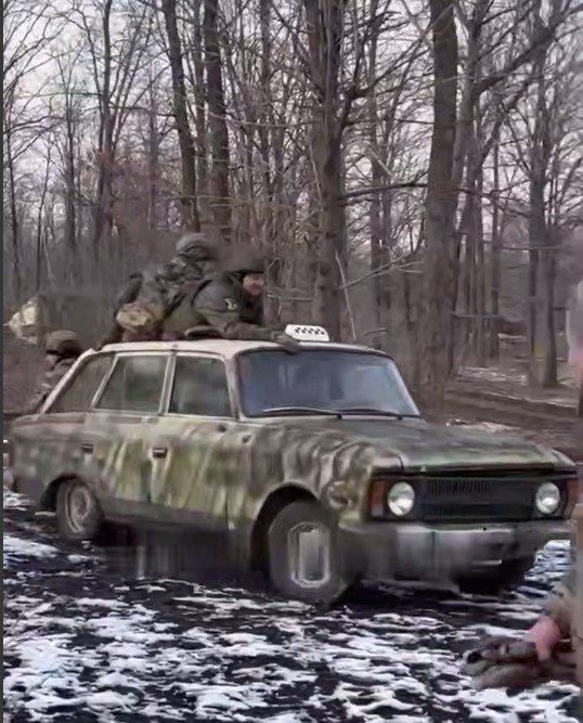 Another example of using old soviet compact car for military purposes by Russians