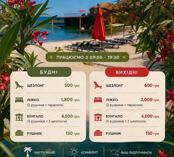 Реклама одного з пляжів в Instagram. Такими оголошення переповнені соцмережі — кожен пляж заманює відпочивальників до себе