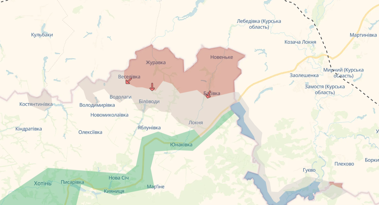 Сутація на Сумщині. Карта DeepState