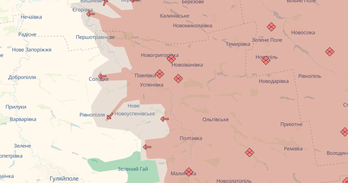 ЗСУ відійшли з позицій біля п'яти сіл на Запоріжжі через інтенсивні штурми РФ