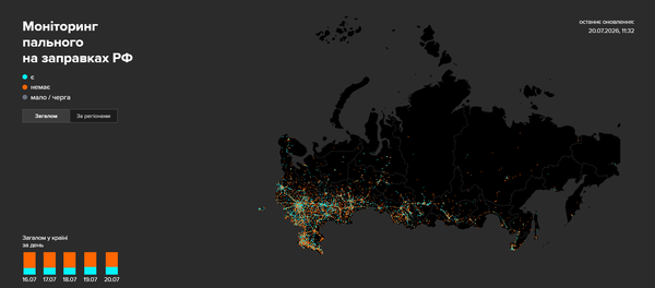 Russia is running out of gasoline. Map of fuel shortages at Russian gas stations (updated daily)