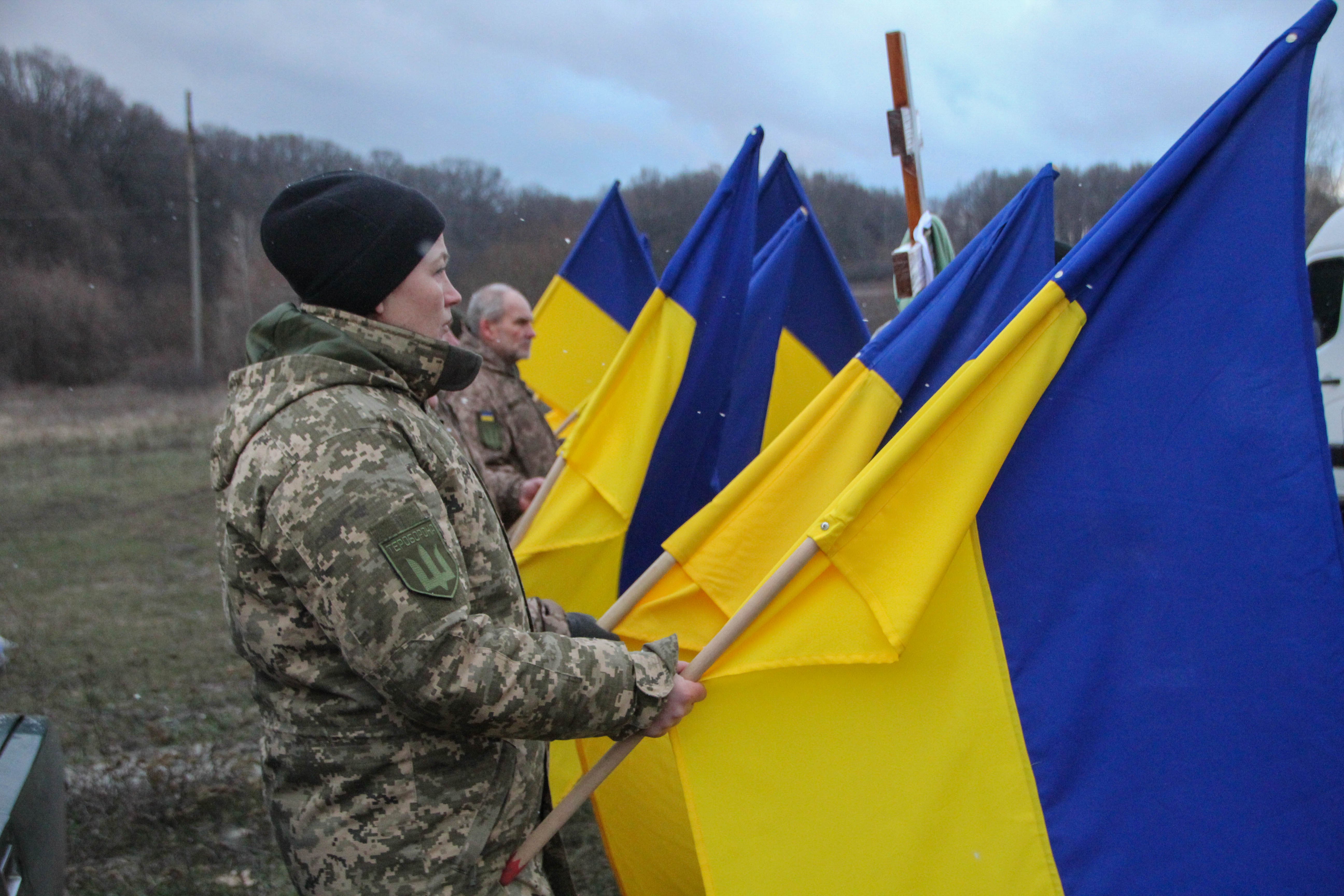 Прощання з працівником ТЦК, убитим у Пирятині. Фото Уляни Гридас