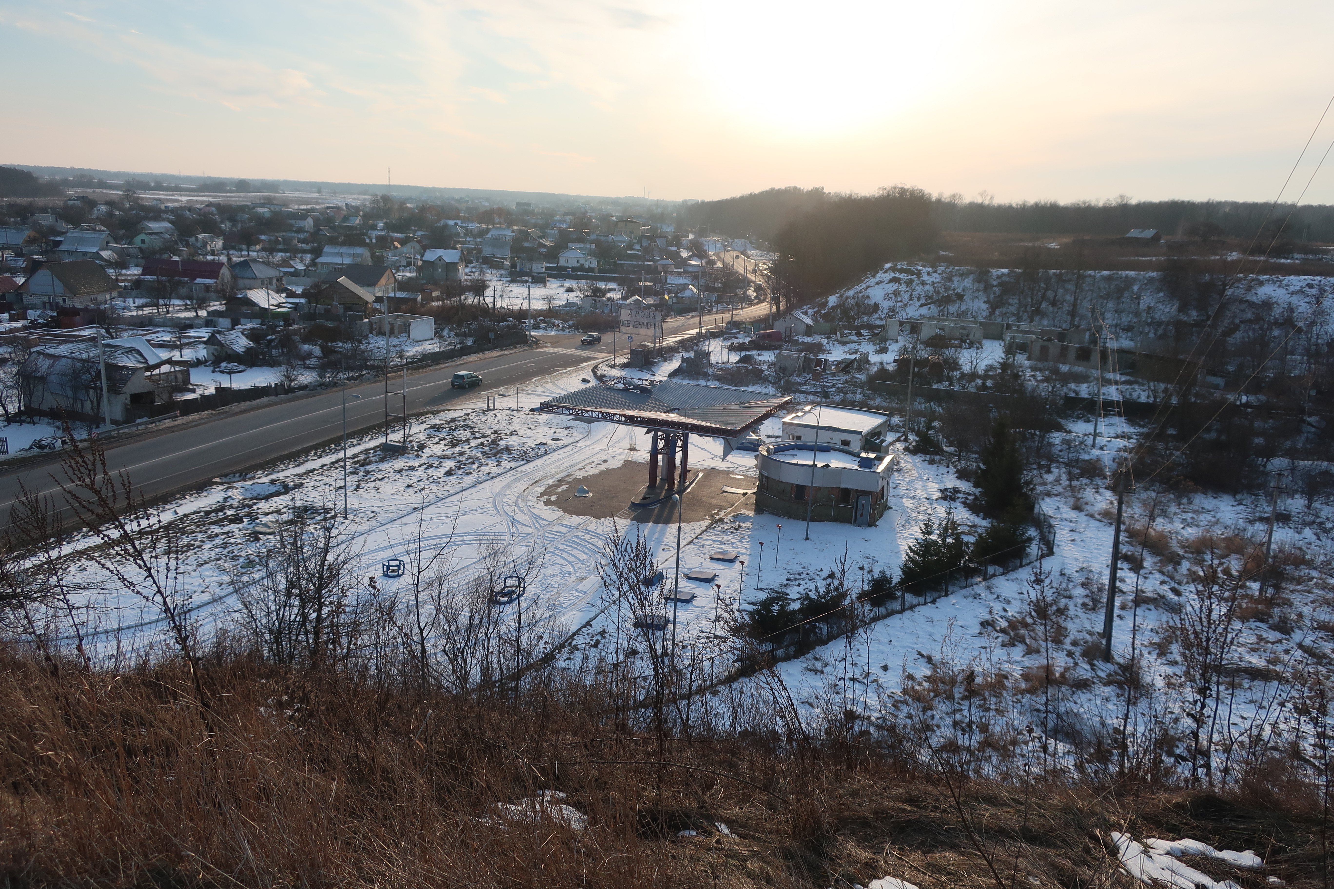 A view of Novoselivka and Chernihiv from the height that Oleksandr defended with other defenders. Photo by Yulia Semenets