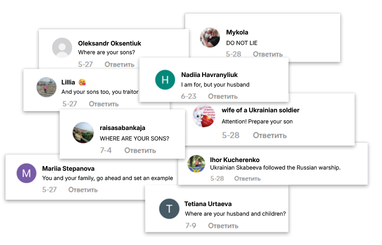 Comments under the fake video