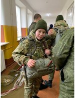 Попередній перегляд Children from the military-patriotic club "Krepost" train in paratrooper equipment