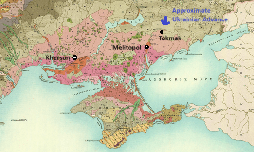 Карта типів ґрунтів України в контексті українського контрнаступу