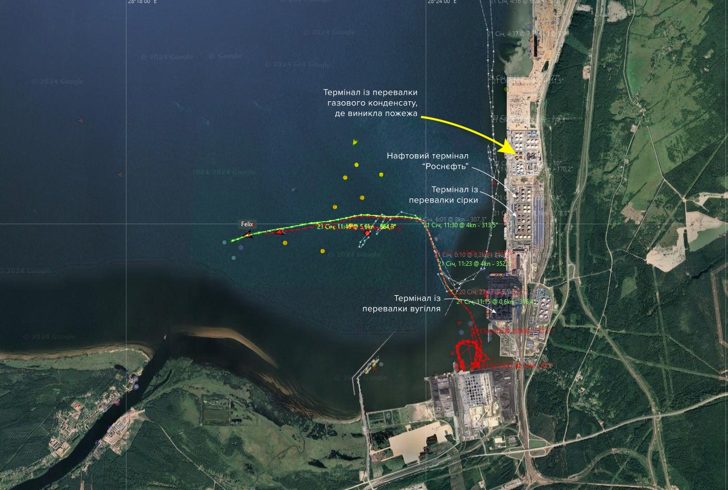 Consequences of the attack on the Ust-Luga oil and gas terminal