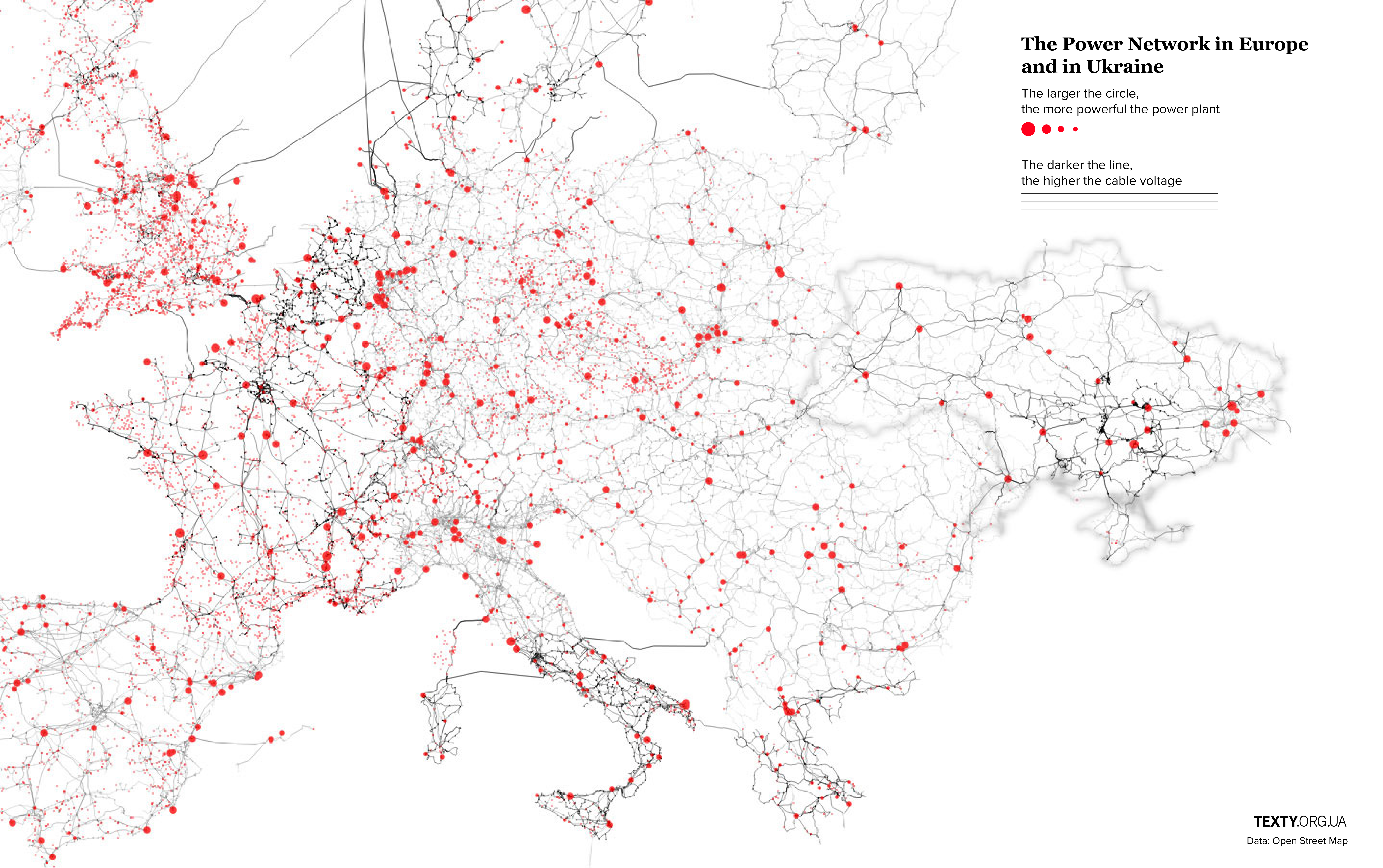Power networks in Ukraine and Europe