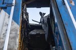 Попередній перегляд Наслідки влучання російського дрона в поїзд, яким їхав журналіст Texty.org.ua. Фото: Рубрика / Микола Тимченко