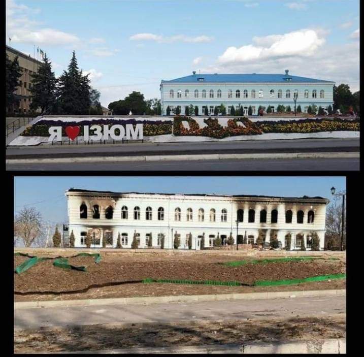 Ізюм до й після окупації