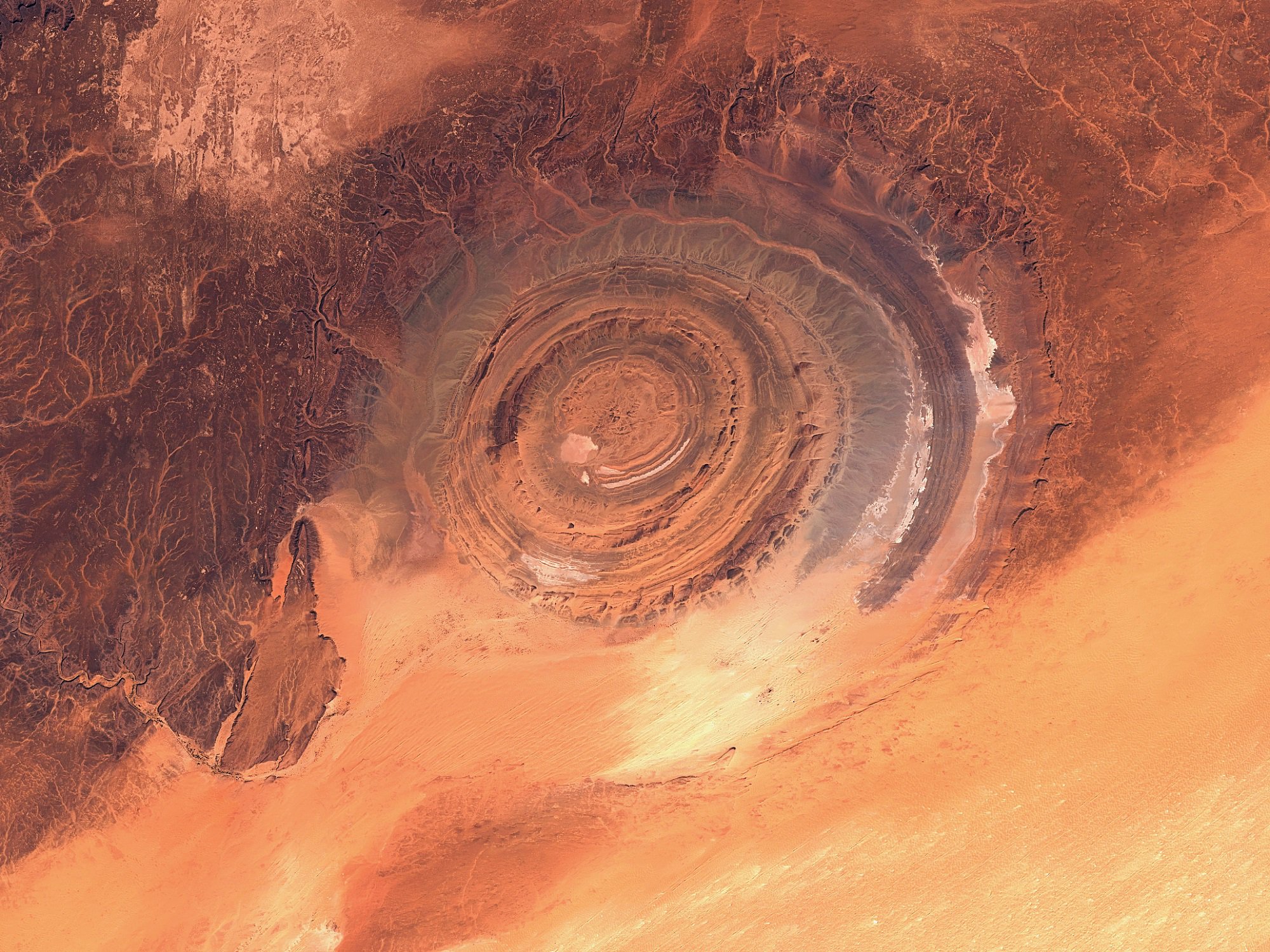 так зване Око Сахари - геологічна структура Ришат, Мавританія