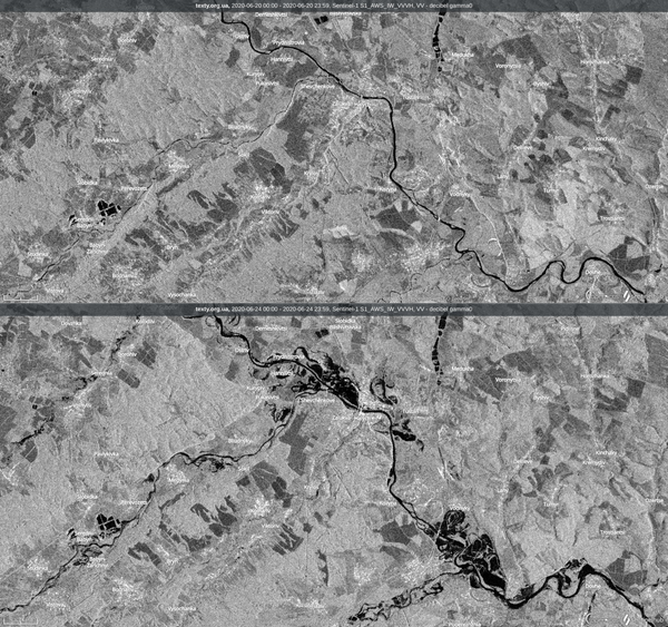 Масштаб повені на Заході України: супутникові знімки показують десятки квадратних кілометрів затоплених земель